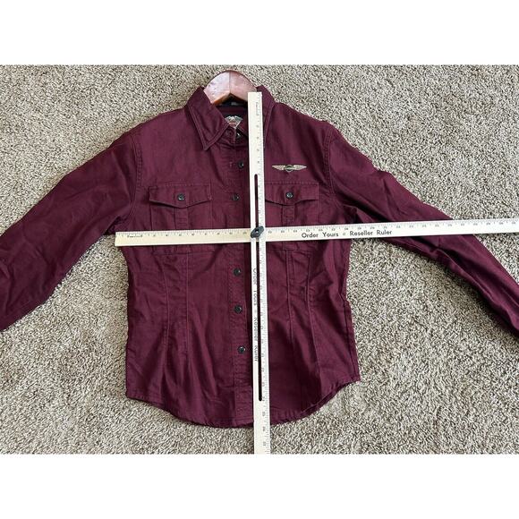 Women’s Harley Davidson Shirt Button Up Down Maroon Embroidered Button Shirt M - Picture 9 of 9